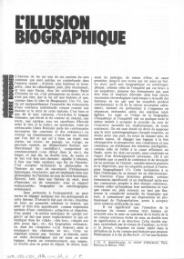 Ariane Tanner über Pierre Bourdieu: «L’illusion biographique»